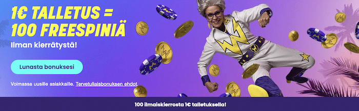 Wildz-kasinon tervetulobonus: 100 ilmaiskierrosta eurolla