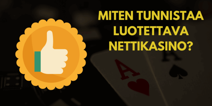 Luotettavan nettikasinon tunnistaminen. Kuvituskuva.