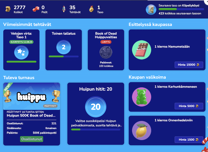 Huippukasinon Huippuhalli-näkymä