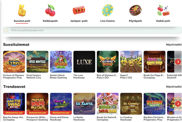 TUplauksen kolikkopelit