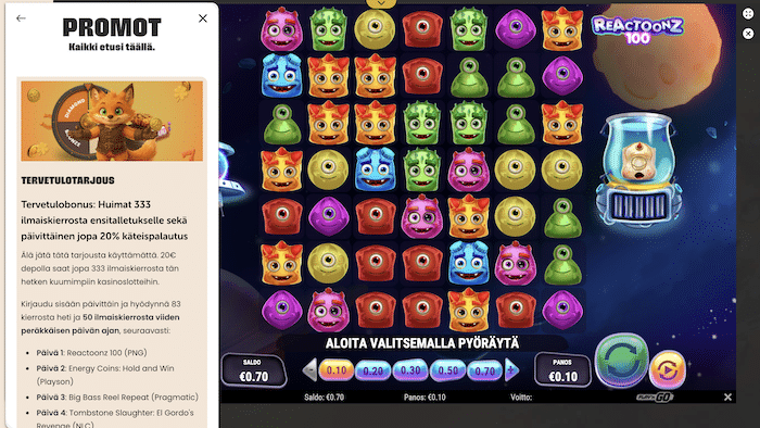 Tykityksen tervetulobonus