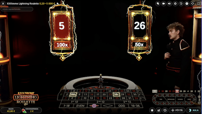 XXXtreme Lightning Rouletten pelikierros