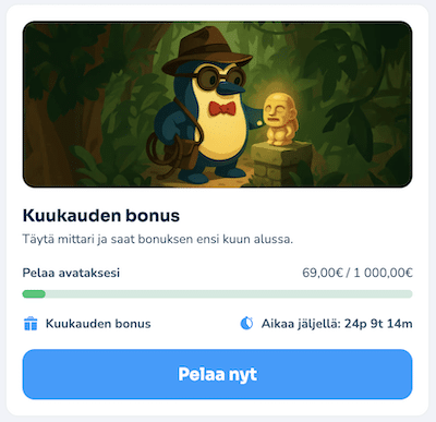 Kuukauden kanta-asiakaspistepalkinto Bigwin-kasinolla