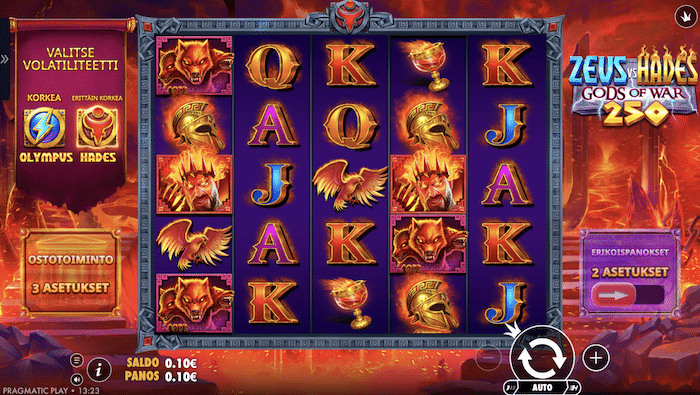 Zeus vs Hades -kolikkopeli käynnissä