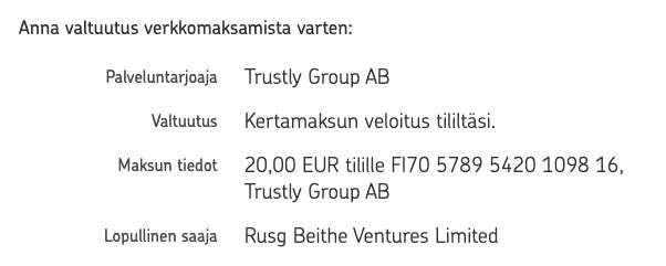 Kuitti talletuksesta
