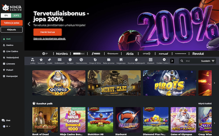 Ninja Casinon etusivu